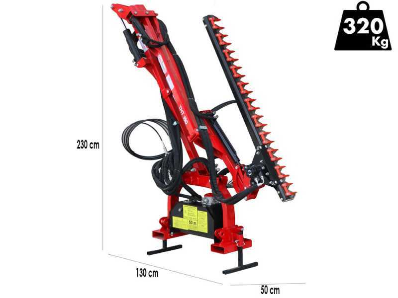 GeoTech-Pro THT 160 - Taille-haie pour tracteur avec d&eacute;port lat&eacute;ral
