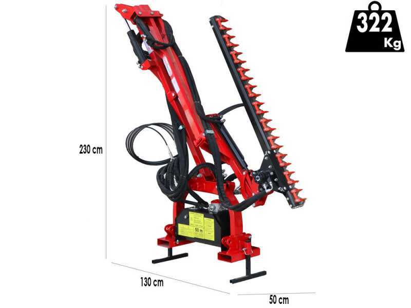 GeoTech-Pro THT 175 - Taille-haie pour tracteur avec d&eacute;placement lat&eacute;ral
