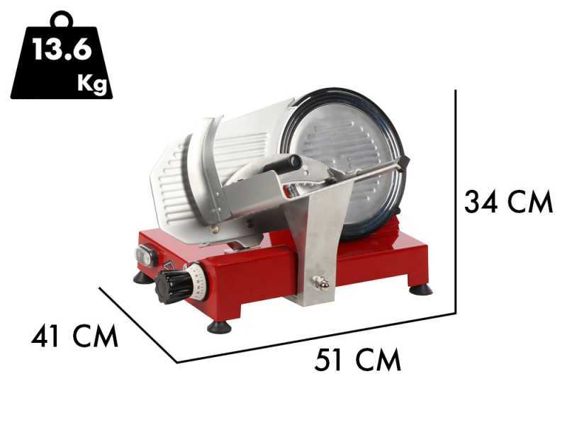 Celme ALFA 250 Rossa -Trancheuse &agrave; jambon avec lame en acier 250 mm