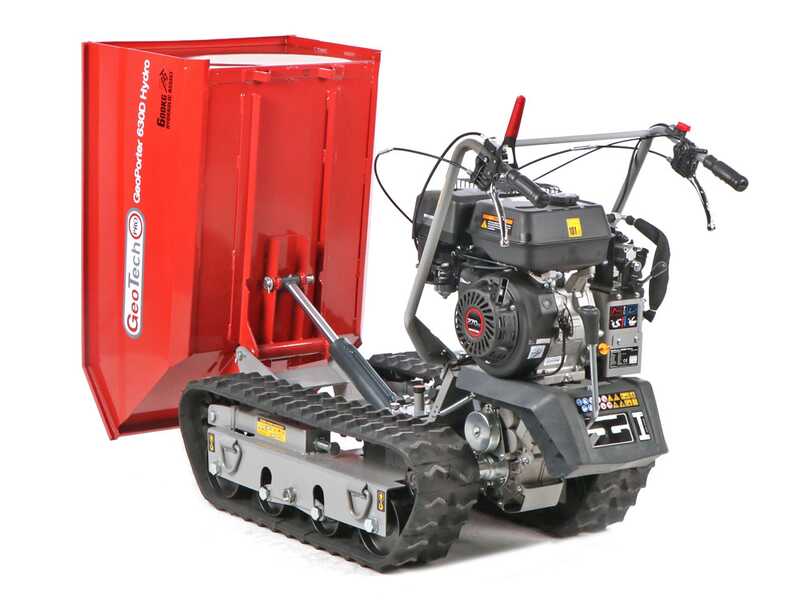 GeoTech Pro GeoPorter 630D Hydro - Brouette &agrave; moteur sur chenille - benne dumper hydraulique 600Kg