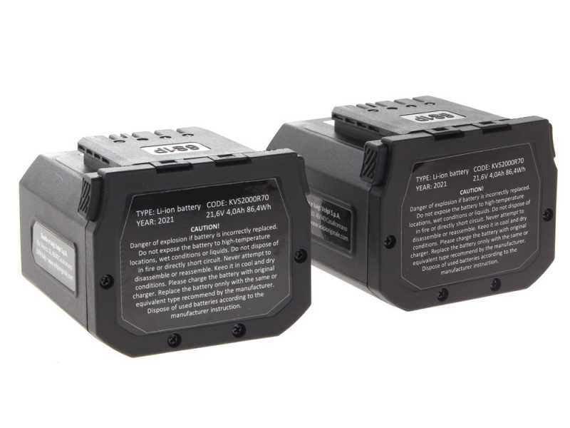 Volpi KVS8000P - &Eacute;lagueuse &agrave; batterie sur perche t&eacute;lescopique avec t&ecirc;te inclinable - 2 x 21.6 V 4.0 Ah