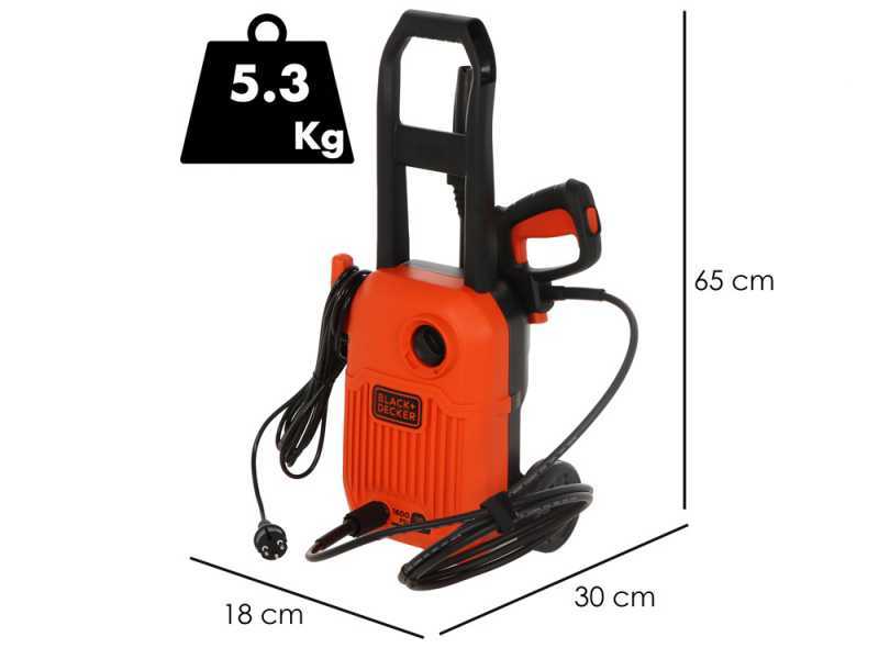 Black &amp; Decker BEPW1300-QS - Nettoyeur haute pression &eacute;lectrique &agrave; eau froide compact - 110 bar max