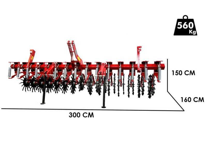 Ceccato &Eacute;crouteuse 15E - 15 &eacute;l&eacute;ments sur ressort + roue &eacute;toil&eacute;e