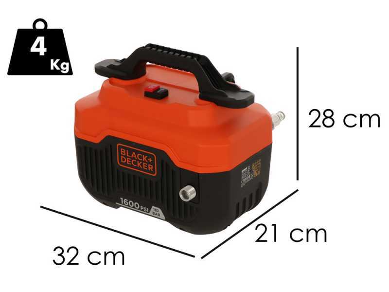 Black &amp; Decker BEPW1300H-QS - Nettoyeur haute pression &agrave; eau froide - 110 bar - 396 l/h