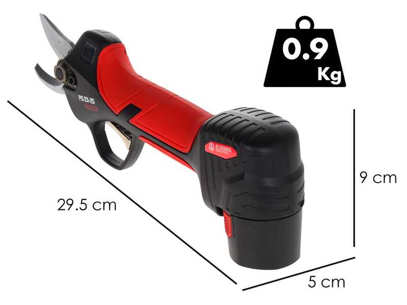 Blue Bird CS 22-04 &amp; PS 23-25 Faster - Kit &Eacute;lagueuse &agrave; batterie + S&eacute;cateur &eacute;lectrique de taille - 12.6 V  2.5 Ah