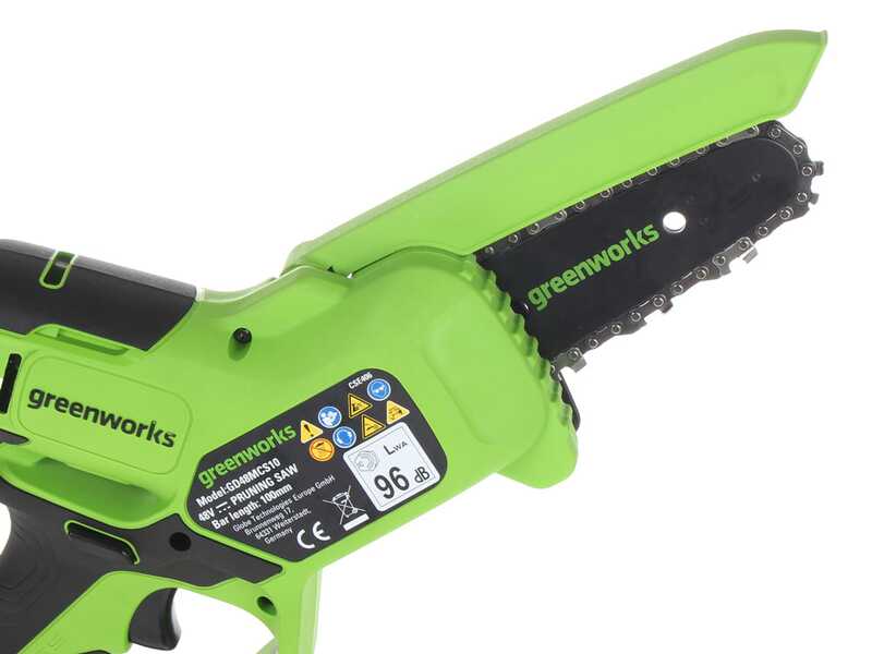 Greenworks GD48MCS10XK2 - &Eacute;lagueuse manuelle &agrave; batterie - Moteur sans balai  - 48V 2Ah