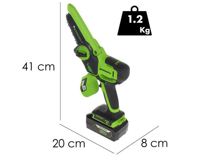 Greenworks GD48MCS10XK2 - &Eacute;lagueuse manuelle &agrave; batterie - Moteur sans balai  - 48V 2Ah