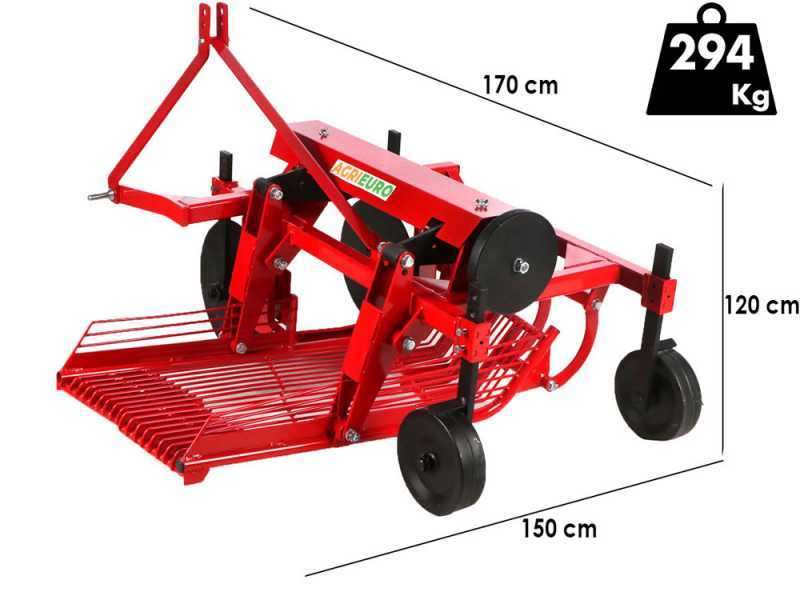 Arracheuse de pommes de terre DM 100 avec &eacute;jection lat&eacute;rale - Tamis oscillant - Pour tracteurs avec attelage &agrave; trois points