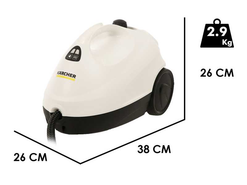Karcher SC2 EasyFix EU - Nettoyeur &agrave; vapeur  - 2 niveaux de r&eacute;glage de la vapeur - Puissance 1500 W