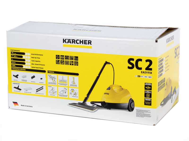 Karcher SC2 EasyFix EU - Nettoyeur &agrave; vapeur  - 2 niveaux de r&eacute;glage de la vapeur - Puissance 1500 W