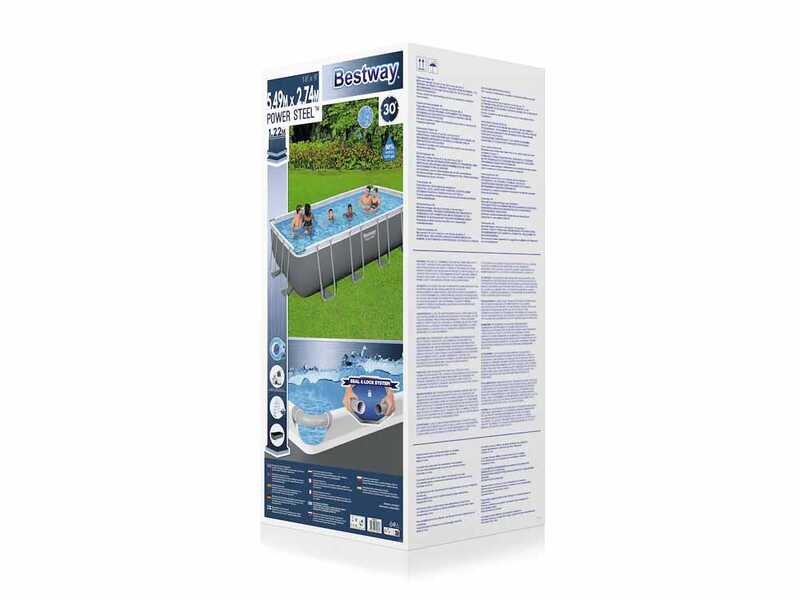 Bestway Power Steel Rectangulaire 56466 - 594x274x122 cm - Piscine hors-sol