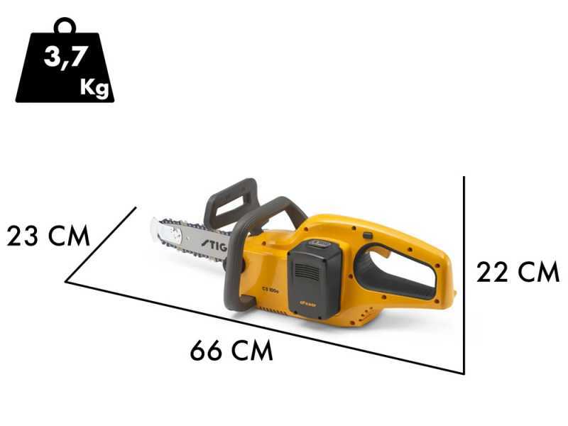 Stiga CS 100e Kit - Tron&ccedil;onneuse &agrave; batterie 20 V 4 Ah - Guide de 25 cm