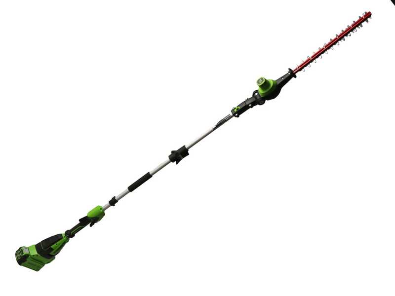 Greenworks GD40PSHK2 - Perche &eacute;lagueuse/Taille-haie sur perche de rallonge - 2 x 2Ah 40V