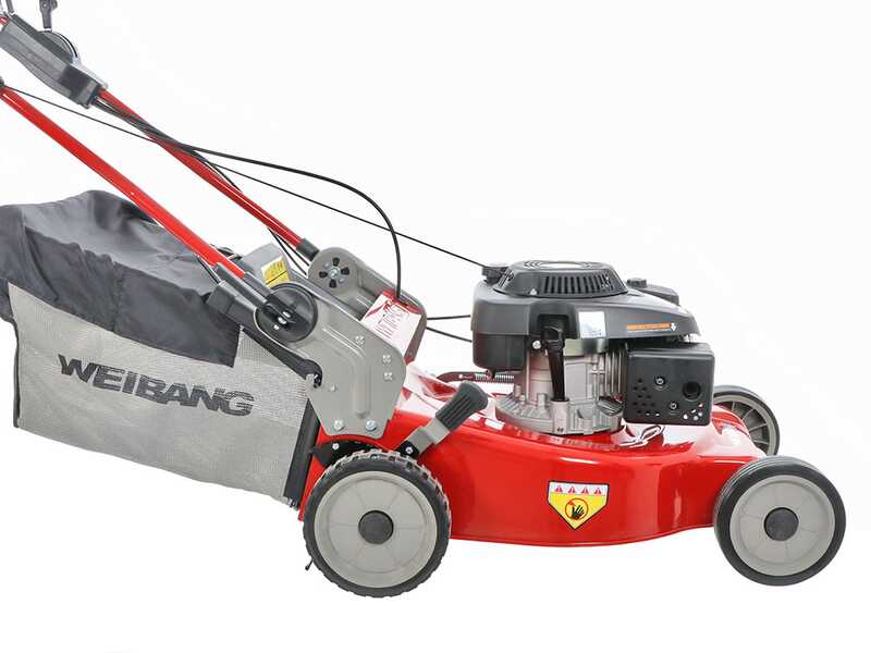 Weibang WBMWB537SC - Tondeuse &agrave; gazon thermique tract&eacute;e - 2en1 - Moteur de 196cc