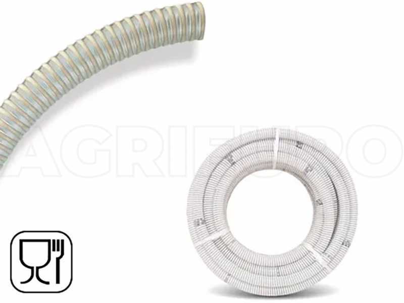 Tuyau aspiration spiral&eacute; transparent en PVC qualit&eacute; alimentaire  &Oslash; 20 mm - 5m