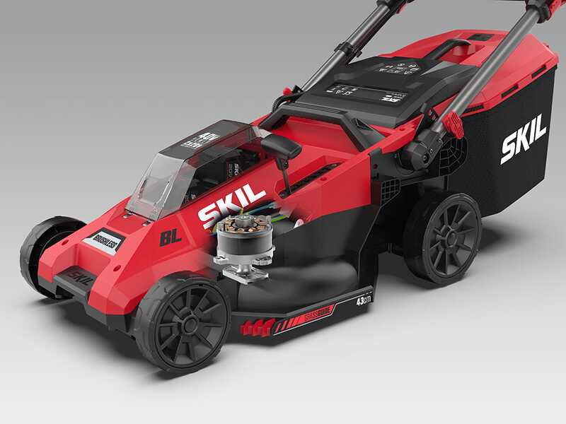 PROMO - Skil 0140 BA - Tondeuse &agrave; gazon &agrave; batterie - 2x20V/4ah - Coupe 43 cm