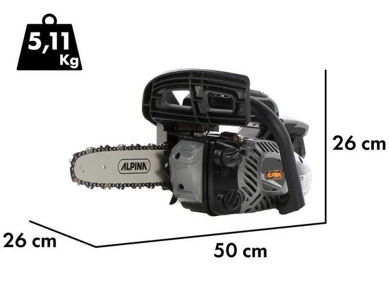 Alpina APR 26 - Tron&ccedil;onneuse de taille - Moteur thermique de 25,4 cm3 - Barre de 25 cm