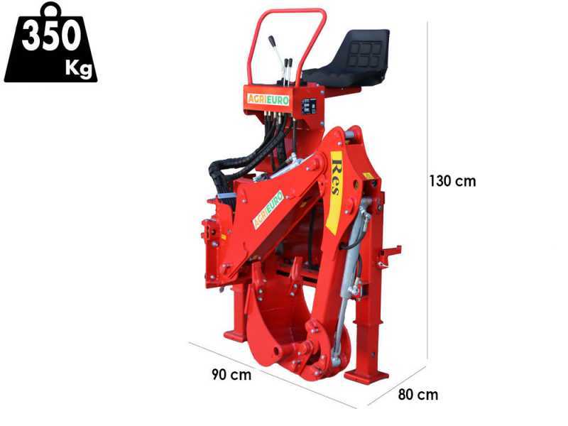 Agrieuro Top Line RES15 - Pelle r&eacute;tro pour tracteur avec d&eacute;placement lat&eacute;ral