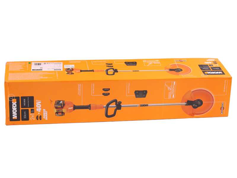 Worx WG183E - D&eacute;broussailleuse &agrave; batterie 40V 2x20/2Ah + 2 batteries 20/2Ah offertes