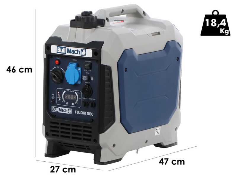 BullMach Fulgor 1800 - Groupes &eacute;lectrog&egrave;nes &agrave; inverter 2 Kw - Continue 1,8 kW monophas&eacute;