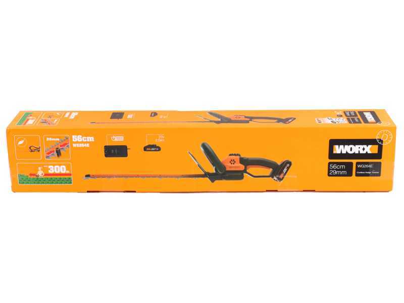 Worx WG264E - Taille-haie &agrave; batterie - 20V/2Ah - Lame de 56 cm