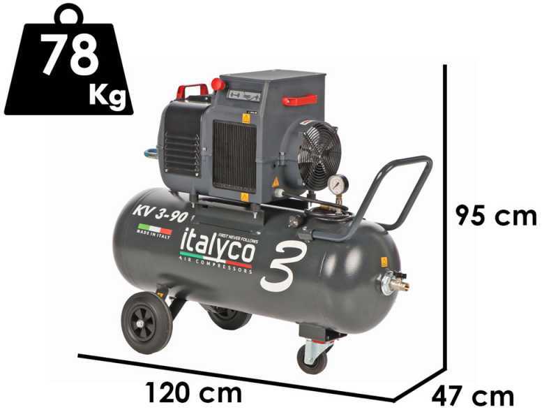 Italyco KV 3/90 - Compresseur rotatif &agrave; vis - Pression max 10 bars