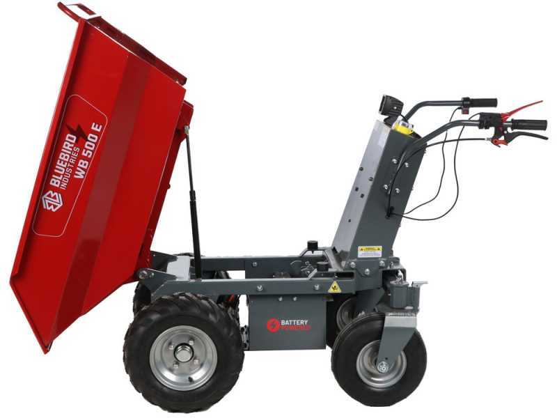 Blue Bird WB 500E - Brouette motoris&eacute;e sur batterie - 48 V 32 Ah - Benne dumper