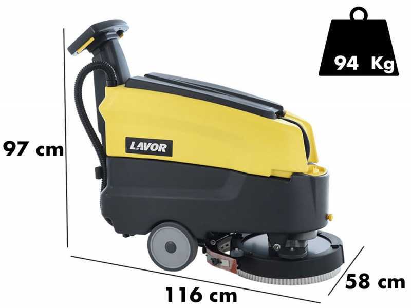 Lavor L4 45B - Autolaveuse &agrave; batterie sans-fils - 3 en 1 : lave, s&egrave;che et aspire