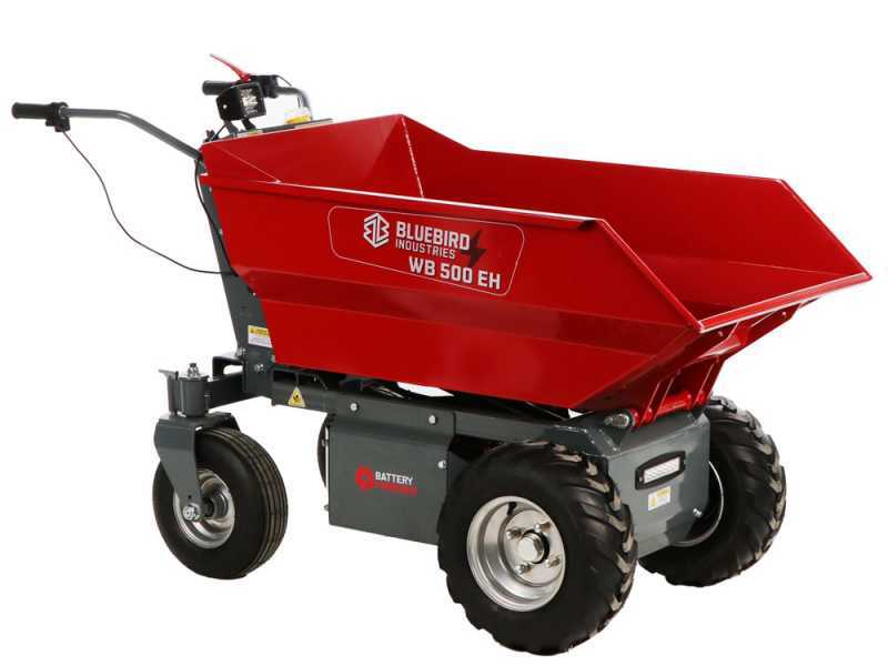 Blue Bird WB 500EH - Brouette &agrave; batterie - 48 V 32 Ah - Benne dumper avec basculement hydraulique