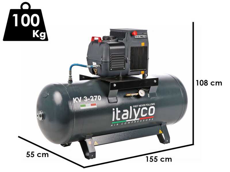Italyco KV 3/270 - Compresseur rotatif &agrave; vis - Pression max 10 bar