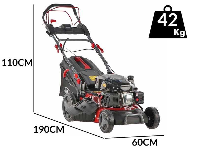 Geotech PRO S53-225 BMSGW ES - Tondeuse &agrave; gazon autotract&eacute;e 4en1 - D&eacute;marrage &eacute;lectrique