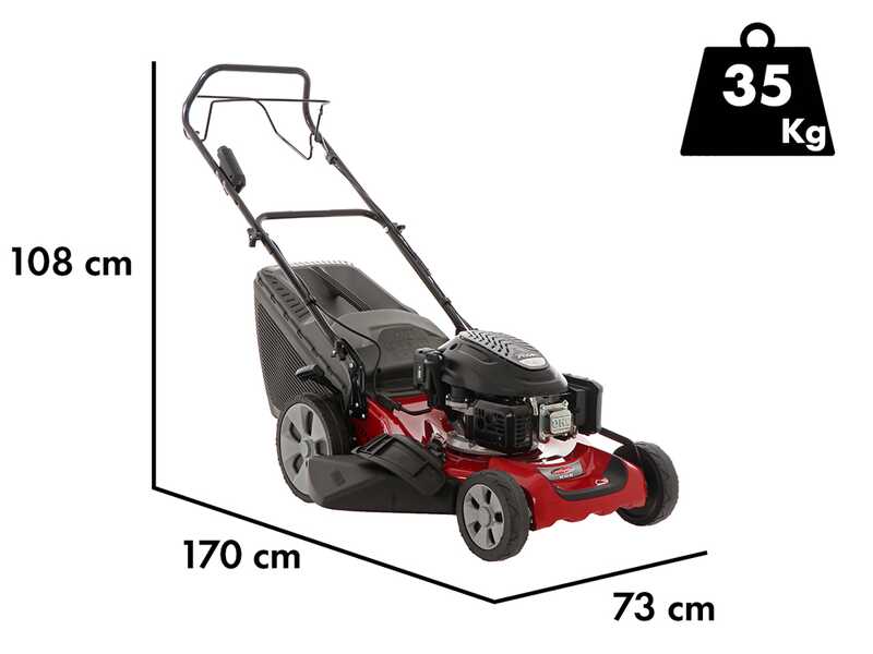 Castelgarden XC 53 SE - Tondeuse &agrave; gazon thermique tract&eacute;e - 4 en 1 - Moteur de 166 cc