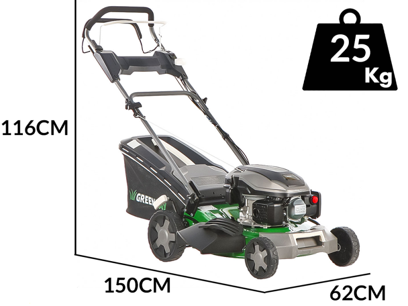 GreenBay GB-LM 46 S - Tondeuse tract&eacute;e - 4 en 1 -  Moteur thermique de 170cc