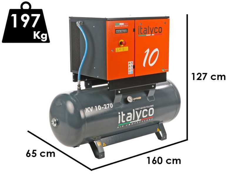 Italyco KV 10/270 - Compresseur rotatif &agrave; vis - Pression max 10 bars