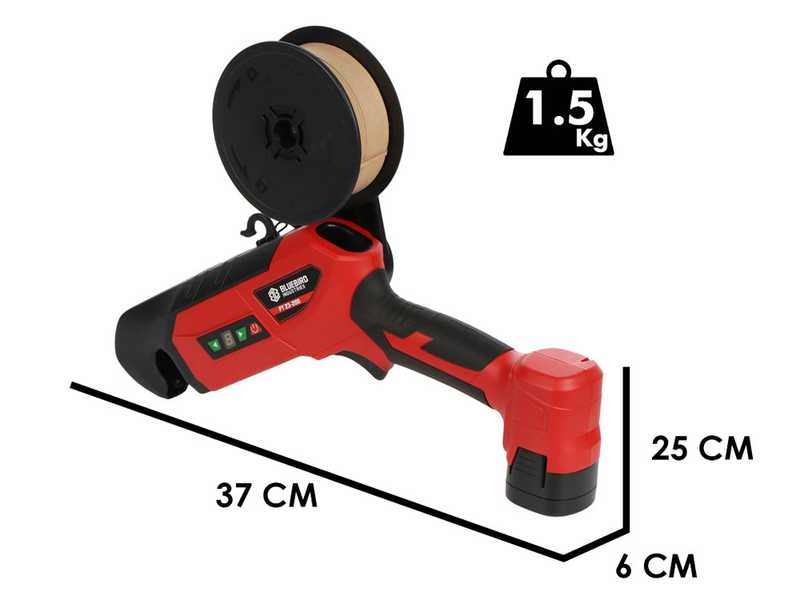 BLUE BIRD PT23-200 - Lieuse pour vigne &eacute;lectrique &agrave; batterie - 2 Batteries de 14,4V 2,5Ah