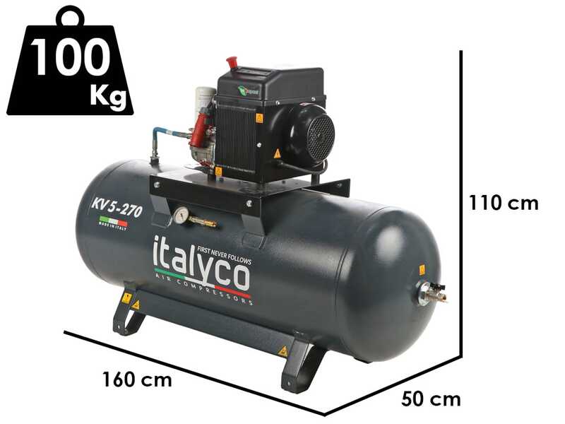 Italyco KV 5/270 - Compresseur rotatif &agrave; vis - Pression max 10 bar