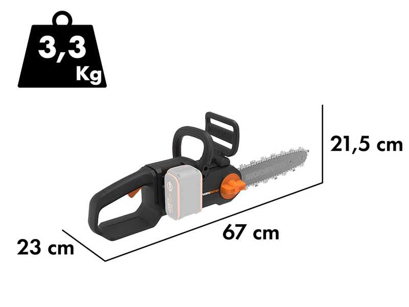 Worx Nitro WG350E.9 - Tron&ccedil;onneuse &eacute;lectrique 20 V - SANS BATTERIE ET SANS CHARGEUR