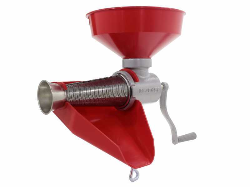 Presse-tomate Manuel N&deg;5 - Reber 8501 N - collecteur et bac de r&eacute;cup&eacute;ration en plastique