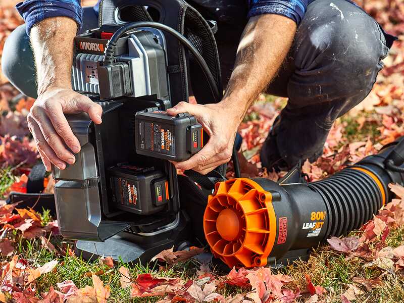 Worx Nitro WG572E - Souffleur &agrave; dos &agrave; batterie - 4x20 V / 4 Ah
