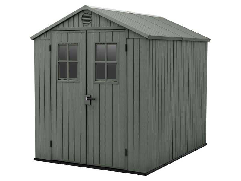 Abri De Jardin KETER Darwin 4x4 - Résine, Gris, 125x184x205 Cm - Résistant Aux Intempéries, Facile à Monter - 5