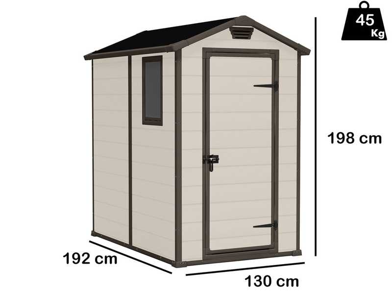 Keter Manor beige - Abri de jardin - Avec fen&ecirc;tre lat&eacute;rale