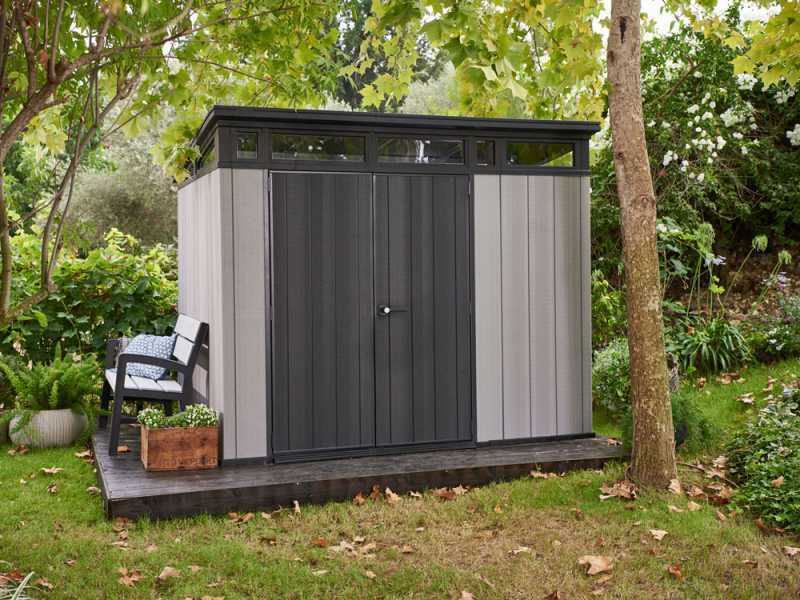 Keter Artisan gris - Abri de jardin - Avec porte double battant - 214x218x226 cm