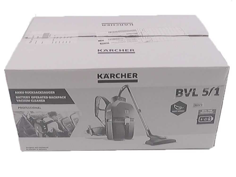 Aspirateur Karcher BVL 5/1 Bp - Aspirateur dorsal professionnel &agrave; batterie - SANS BATTERIE NI CHARGEUR