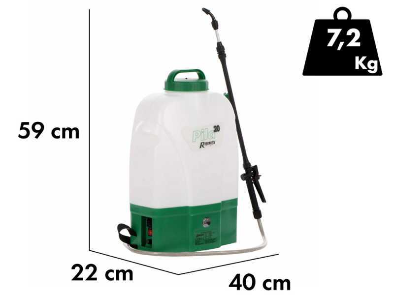 Ribimex PILA 20 - Pulv&eacute;risateur &agrave; dos sans fil - 20 litres - 12V/8Ah
