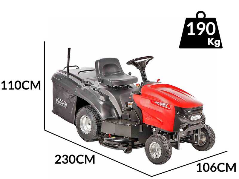 GeoTech-Pro RTM 170-960 C - Tracteur tondeuse - Boîte mécanique - Bac de ramassage