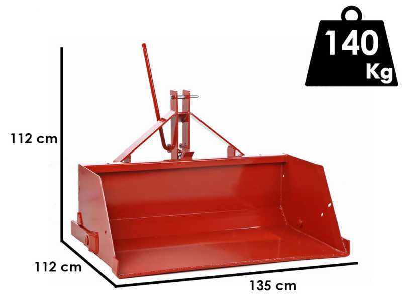 Francini PR 130 - Godet arri&egrave;re pour tracteur - de 130 cm - Charge 500 kg