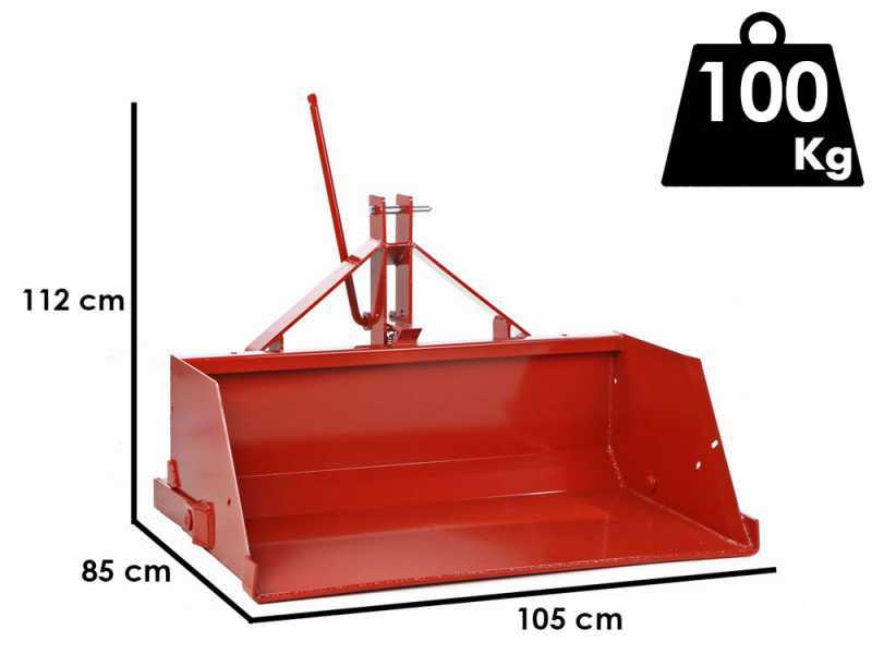 Francini PR 100 - Godet arri&egrave;re pour tracteur - de 100 cm - Charge 400Kg