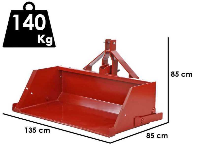 Francini PR 130 - Godet arri&egrave;re hydraulique pour tracteur - de 130 cm - Charge 500Kg
