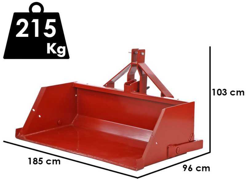 Francini PR 180 - Godet arri&egrave;re hydraulique pour tracteur - de 180 cm - Capacit&eacute; de charge 700Kg