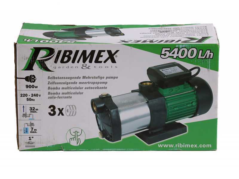 Ribimex PRMCA3P - Pompa &agrave; eau &eacute;lectrique auto-amor&ccedil;ante - 3 turbines - 900 W